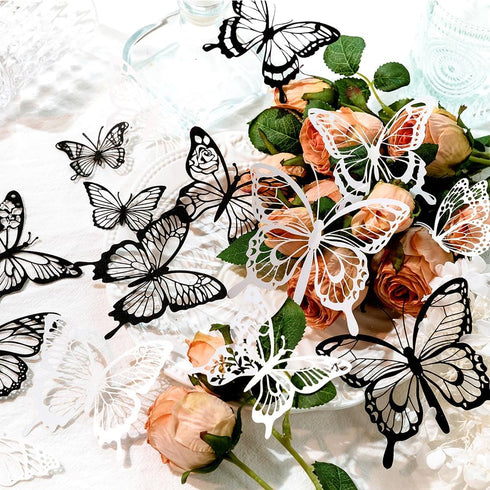 Scrapbook Paper Cutouts for Wedding Scrapbooking Embellishments, 120 Pcs Black and White Collage Materials for Junk Journal Supplies, Card Making,...