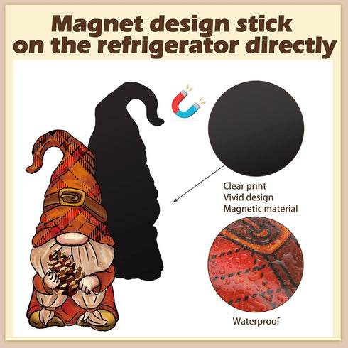 25 Pcs Thanksgiving Refrigerator Magnets Thanksgiving Decoration Fall Gnomes Fridge Magnet Pumpkin Maple Autumn Decoration for Locker Fridge Car M...