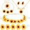 10 Pieces Sunflower Pendant Faux Pearl Chain Necklace Sunflower Charm Bracelet Earrings Ring Sunflower Hair Clip Sunflower Boho Headband Wreath fo...