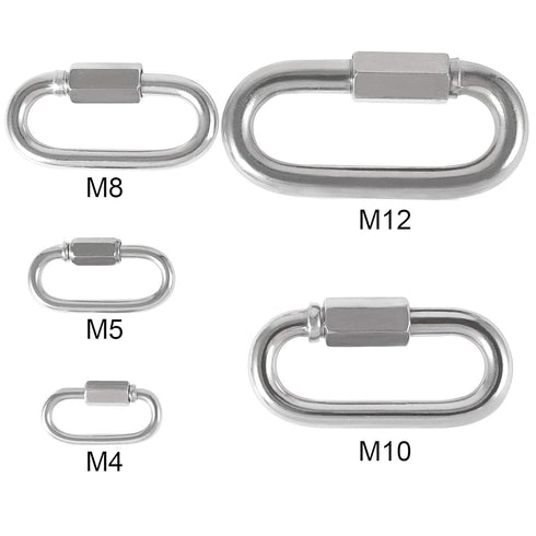 30 Pack M4 1/8 Inch Quick Link,500 Lbs Stainless Steel Threaded Chain Connector Heavy Duty D Shape Locking Repair Link for DIY Accessories...