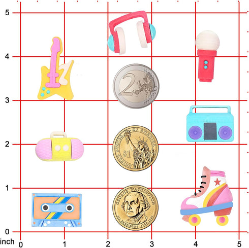 80s Disco Fever Fondant Silicone Tray Boombox Microphone Radio Bass for Sugarcraft Cake Decorating, Cupcake Topper, Chocolate, Polymer Clay...