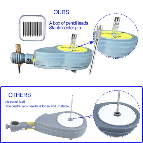 Rotating Tape Measure Beam Compass with 10 Pencil Leads, Rotape Beam Compass for Drawing Circles and Lines, Retractable Draw Arcs Tool with 6.5 ft...