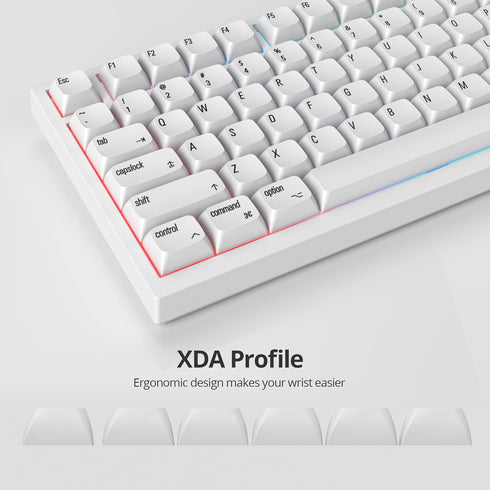 Guffercty kred 128 Keys XDA Profile Minimalist White Keycaps 75 Percent Dye-sub PBT Keyboard Caps with ISO Keys for MAC 60% 65% 75% 96% Mechanical...