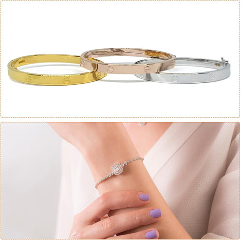 Mini Bracelet Screwdriver 4mm Titanium Steel Slotted Screw Driver with 6mm Width Non-slip Handle for Bracelet Repair Screwdriver Tools, Gold Tone...