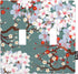 Farmhouse Spring Floral Double Switch Plate Covers Cherry Blossoms And Plum Red Floral Flowers in Green Toggle Light Switch Cover Size 2-Gang for ...