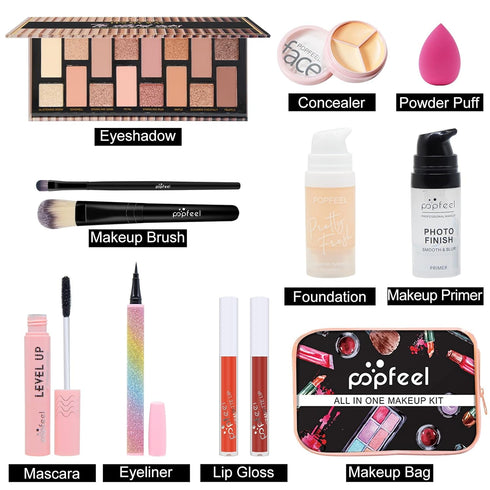 Makeup Kit for Women Full Kit, All-in-one Makeup Gift Set, Include Eyeshadow Palette, Lip Gloss, Foundation, Concealer, Mascara, Makeup Brush...