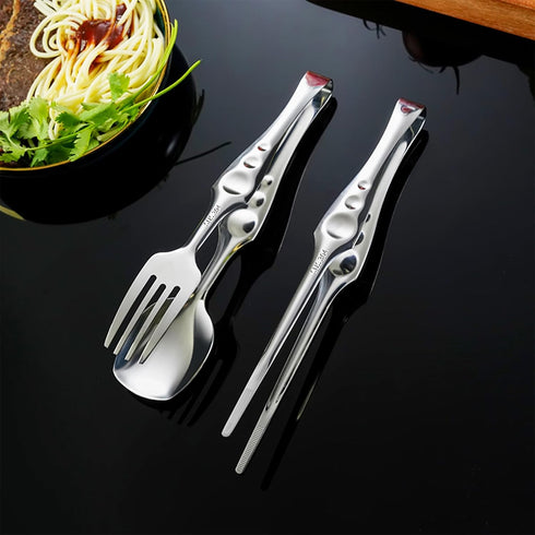 2 Pcs Kitchen Tongs Set, 304 Stainless Steel Food Tongs for Barbecue Cooking Salad Grilling Frying and Serving...