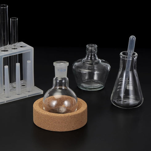 uxcell Lab Flask Support Cork Stand 80mm Diameter Round Bottom Holder for 50ml-250ml Flasks 4Pcs...