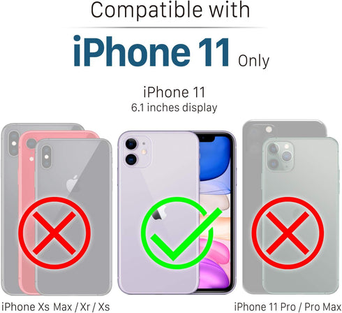 VENA vLove Glitter Clear Case Compatible with Apple iPhone 11 (6.1"-inch 2019), Heart Shape (CornerGuard Protection) Dual Layer Slim Hybrid Clear ...