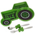 Funwares Green Tractor Engaging Kids' Dinnerware Set: Durable, Divided Plate, Fun Fork and Spoon, Ideal for Picky Eaters, Educational Mealtime, Ea...