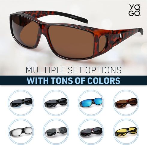 Yogo Vision Fit Over Wrap Sunglasses Polarized Lens Wear Over Eyeglasses 100% UV Protection for Men and Women...