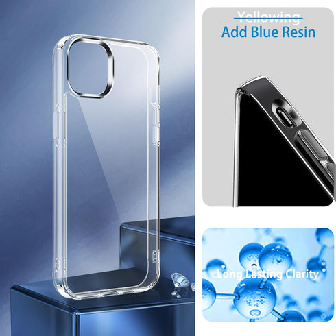JJGoo Compatiable with iPhone 12 Case and 12 Pro Case Clear, Transparent Shockproof Phone Case, Slim Anti-Scratch Hard PC Back Protective Cover Bu...