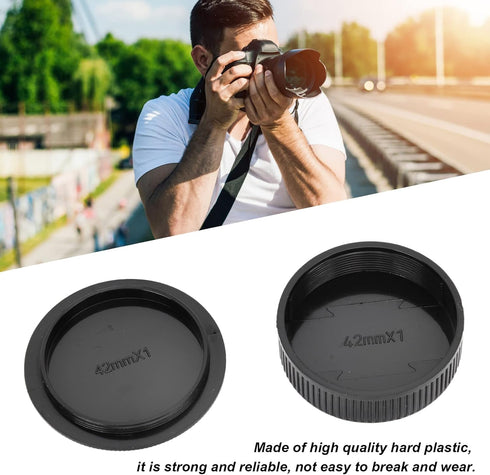 YYOYY 4 Pair Camera Rear Lens Cover and Body Set, for M42 Screw Mount Camera Accessories, Hard Plastic, The Lens from Dust, Small Size and Lightwe...