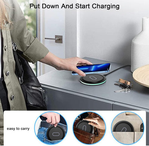 15W Wireless Google Charger Fast Charging Pad for Google Pixel 8 Pro 7 Pro 7A 6 Pro, Samsung Galaxy S24 Ultra S23 FE S22 S21 FE S20 Note 20 10 Z F...