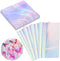 Prudiut 150 Pieces Cellophane Sheets Iridescent Cellophane Wrap Easter Cellophane Gift Wrap for Iridescent Film Crafts Decoration Holographic Cand...