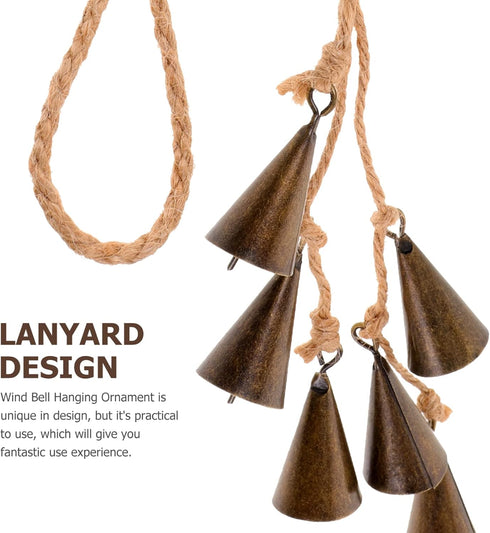 GANAZONO Outdoor Decor Witch Bells Door Knob Hanger Wind Chimes Hanging Bells with Rope Wreath Handmade Handicrafts Rustic Witchcraft Supplies for...