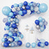 RUBFAC Blue Balloons Garland Arch Kit, Blue and White Balloons, Royal Blue Baby Blue White Sliver Balloon Arch for Baby Shower Birthday Graduation...