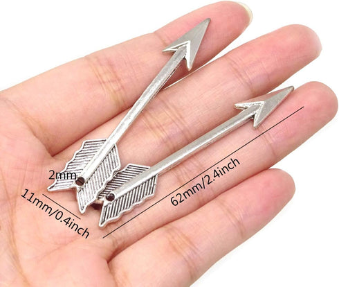 Honbay 20PCS 2.4inch Antique Silver Alloy Arrow Charms Pendant for Jewelry Making or DIY Crafts...