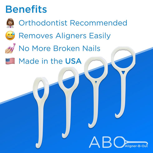 Aligner-B-Out v2 | Wild White 4 Pack | Invisalign Remover Tool & Aligner Remover Tool For All Aligners & Removable Retainers | Orthodontist Recomm...
