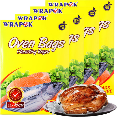 Oven Cooking Bags Medium Size Roasting Baking Bag for Meats Ham Ribs Poultry Seafood on Thanksgiving, 14 x 17 Inch - 20 Bags Total(Pack of 4)...