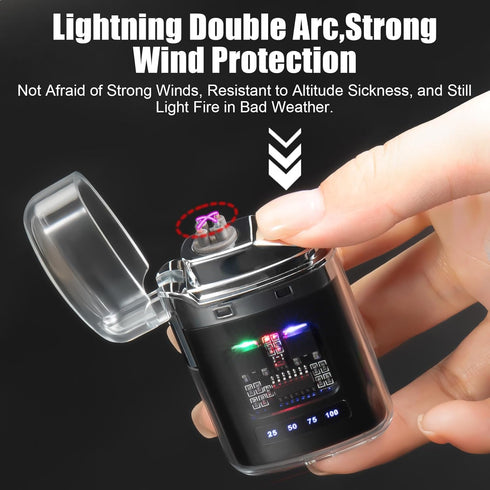 Electric Lighter, Waterproof Lighter Outdoor, Plasma Dual Arc Lighter, Rechargeable Lighter,with USB Rechargeable for Camping?Hiking, Adventure, S...