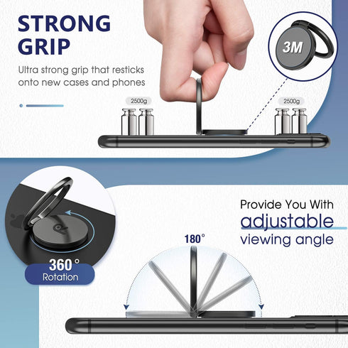 ORIbox Phone Ring Holder Finger Kickstand,Metal Grip Holder for Magnetic Car Mount Compatible with iPhone 12 Pro max/12Pro/12/12 mini,for All iPho...