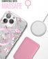 ENCASED Magnetic Case Designed for iPhone 14 PRO with Screen Protector - Compatible with MagSafe Phone Accessories (Pink Flowers)...