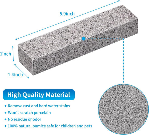4TH Pumice Stone for Toilet Bowl Cleaning,Remove Away Limescale Stain,Hard Water Rings,Calcium Buildup,Iron and Rust,Scouring Stick for Tile/Bath-...