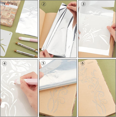 SUPERFINDINGS 2 Colors Hot Foil Stamping Paper 66Ftx3.15 in Toner Reactive Foil Paper Heat Transfer Foil Paper for DIY Craft Embossing Scrapbookin...