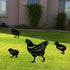 4Pcs Metal Chicken Garden Stakes, Decorative Hen and Chicks Yard Stakes, Metal Animal Yard Decor, Chicken Art Silhouette Statue for Lawn Patio Gaz...