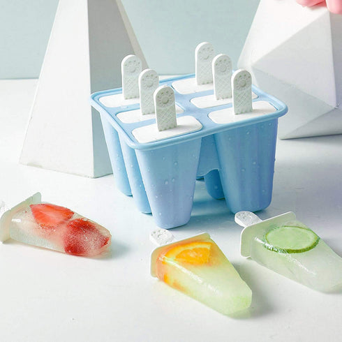 Popsicle Mould?Popsicle Maker Popsicle Molds 6 Pieces Silicone Ice Pop Molds BPA Free Popsicle Mold Reusable Easy Release Ice Pop Make (Blue)...