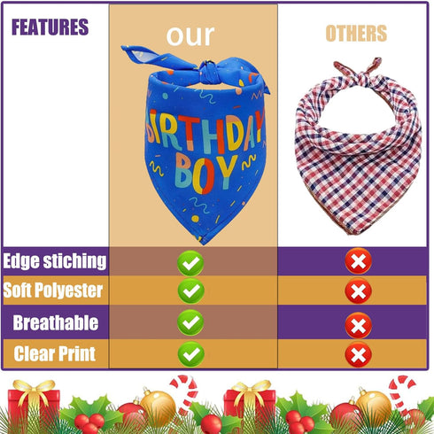 Birthday Boy Dog Bandana, Printed Dog Bandana Pet Scarf Dog Birthday Party Supplies for Dogs Pet Accessories for Dog Lovers Reveal Ideas...