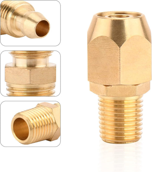 Air Hose Repair Kit, 4 Pack 3/8-Inch Solid Brass Reusable Hose Splicer Repair Kit (3/8 Inch 4 Pcs)...