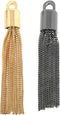 2pcs Tassels Long Metal Keychain Tassels Chain Tassel Charm for Bags, Handbag and Chain Tassel Charm Pendant Hardware Accessories for Bags(Black+G...