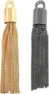 2pcs Tassels Long Metal Keychain Tassels Chain Tassel Charm for Bags, Handbag and Chain Tassel Charm Pendant Hardware Accessories for Bags(Black+G...