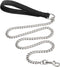 Chain Heavy Duty Metal Dog Leash, 4FTx3mm Chew Proof Pet Leash Chain with Soft Padded Handle for Large & Medium Size Dogs Walking, Training and Tr...