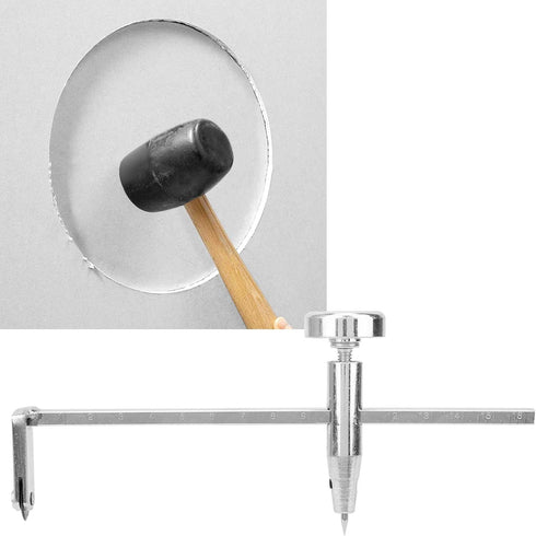 Dry Wall Circle Hole Cutter,Steel Shaft Plasterboard Saw Adjustable Pivot Point Drywalls Tools for Easy Operation...