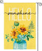 Welcome Summer Sunflower Floral Garden Flag 12x18 Inch Double Sided Mason Jar Flower Holiday Flag(C)...