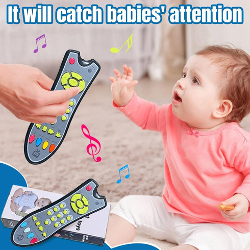 TV Remote Control Toy - Musical Play with Light and Sound for 6 Months+ Toddlers Boys or Girls kids Play Remote for Baby Preschool Education Three...
