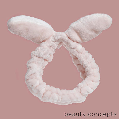 Beauty Concepts Cute Bunny Ears Spa Headband - Soft, Adjustable, and Adorable Hair Accessory for Skincare and Makeup Routines...