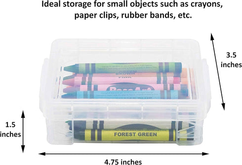 Advantus Crafts Storage Studios Super Stacker 6-Pack of Crayon Box 1.5 x 3.5 x 4.75 inches; Set Comes In Random Color Combinations of Blue, Clear,...