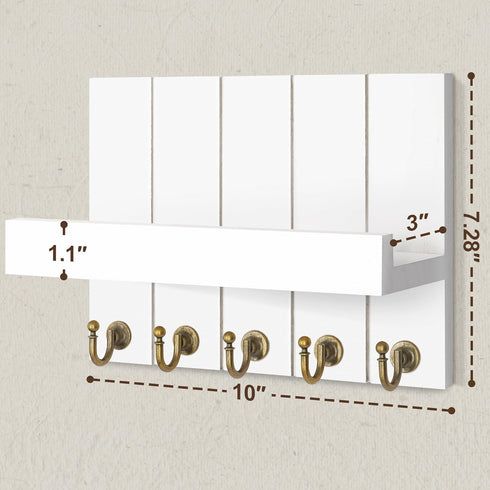 Rebee Vision Key Holder for Wall - Decorative Mail Organizer Wall Mount with 5 Key Hooks for Modern Farmhouse Apartment Essentials - Home Decor fo...