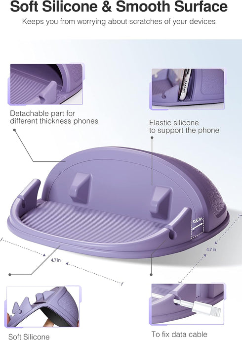 Loncaster Car Phone Holder, Car Phone Mount Silicone Car Pad Mat for Various Dashboards, Slip Free Desk Phone Stand Compatible with iPhone, Samsun...