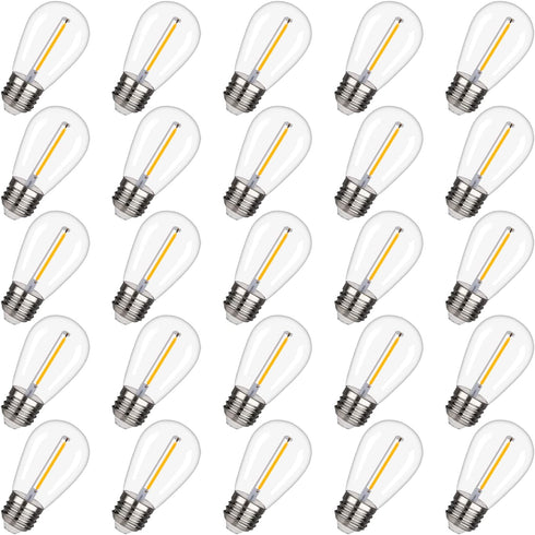 BORT LED S14 Replacement Light Bulbs, Shatterproof Outdoor String Light Bulbs, 1 Watt to Replace 11Watts Incandescent Bulb, E26 Regular Medium Scr...