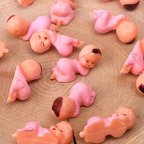 72pcs Mini Plastic Baby Favor Supplies for Baby Shower and Ice Cube Game, 1 Inch Party Cake King Cake Babies King Cake Baby (Pink)...
