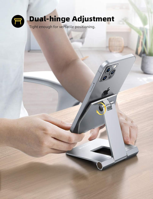 Lamicall ???????? ???????????????? Adjustable Cell Phone Stand Desk - Foldable Desktop Phone Holder, Cradle, Dock, Compatible with iPhone 15 14, P...