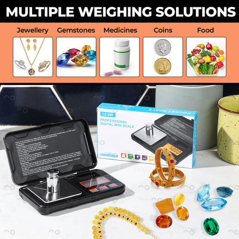 Digital scale accuracy 0.01gX200g for Food, Kitchen, Medicine, Jewelry ,6 Units Conversion Mini Scale with LCD Display, (Battery Included)...