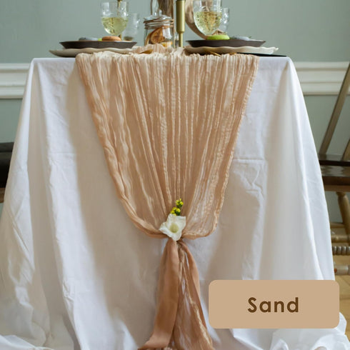 Gauze Table Runner Bulk Cheesecloth 141 in Long Natural Table Runner for Wedding Bohemian Boho Wedding Decorations Beige Cheese Cloth Runner Gauze...