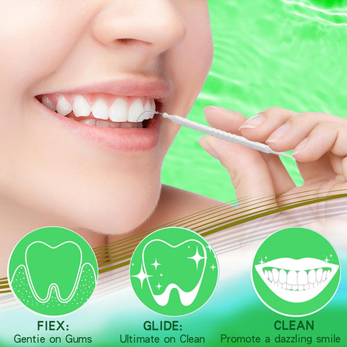 Toothpicks Interdental Brushes Picks,Double-Ended Soft Bristle Dental Floss Picks Brushpicks Teeth Cleaning Tool Portable Oral Care Tooth Picks 40...