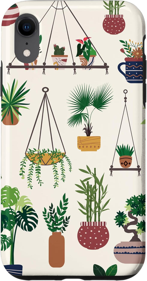 iPhone XR Indoor and Outdoor Plant Illustrations | Boho Nature Art Case...
